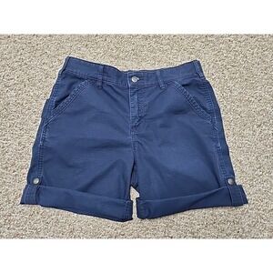 Carhartt Force Work Shorts Womens 8 BS213-W Original Fit Roll Tab Ripstop Navy